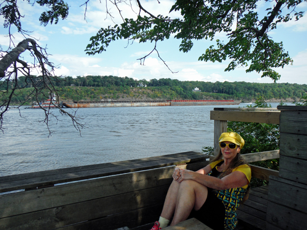 Karen Duquette relaxes at the Saugerties Lighthouse